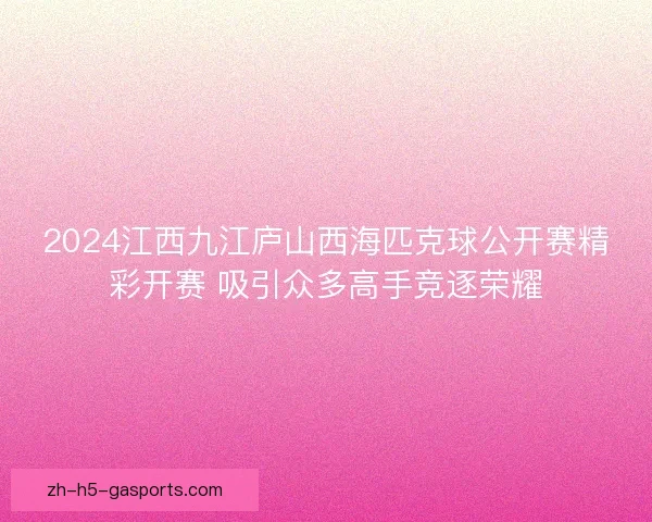 2024江西九江庐山西海匹克球公开赛精彩开赛 吸引众多高手竞逐荣耀